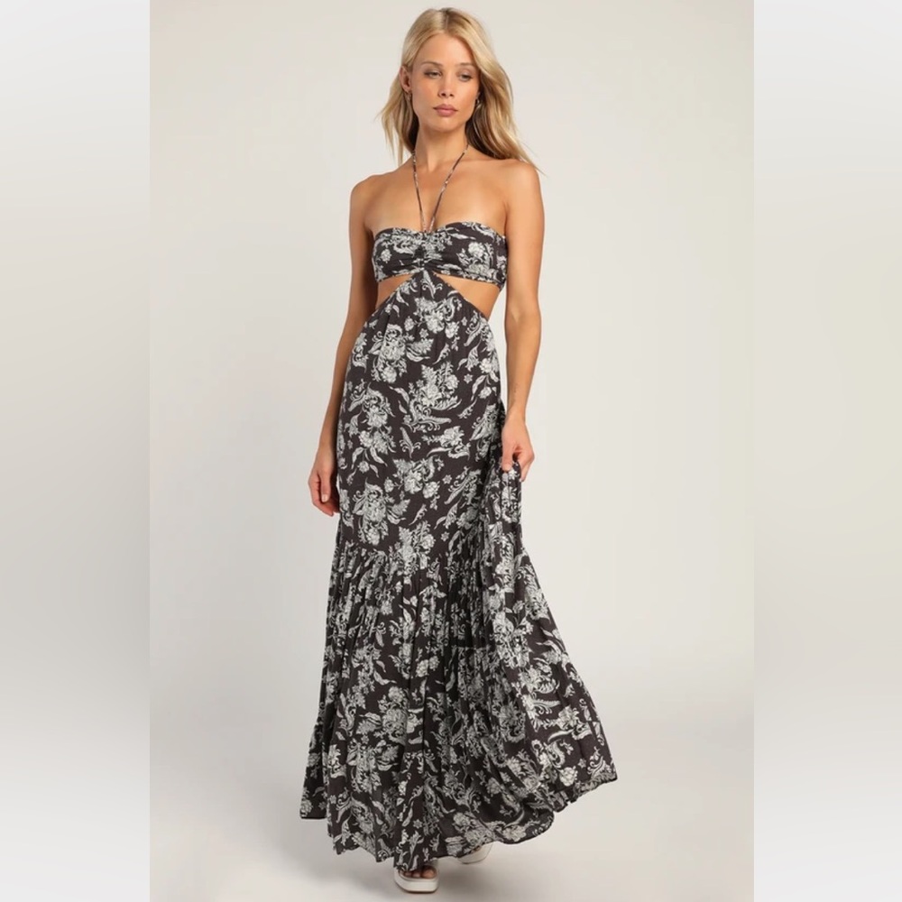 Floral Maxi Halter Dress